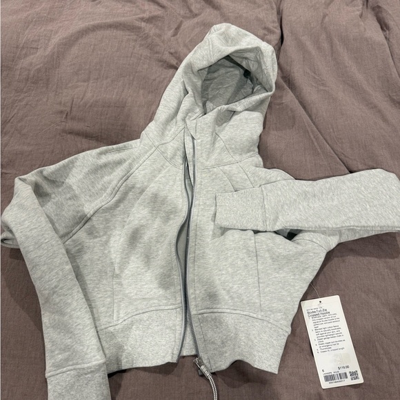 lululemon athletica Tops - lululemon Scuba Cropped Gray Hoodie
